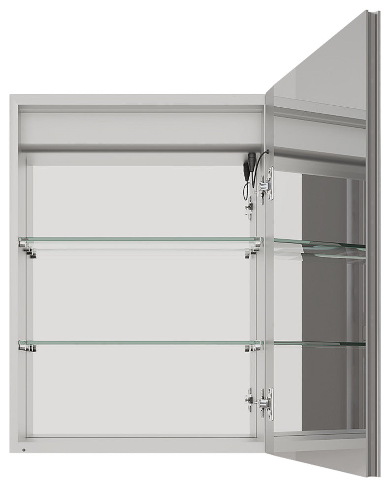20" Surface/Recessed Mount Aluminum Medicine Cabinet with Mirror and LED Lights