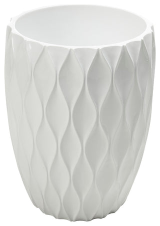 Wave, White, Waste Basket