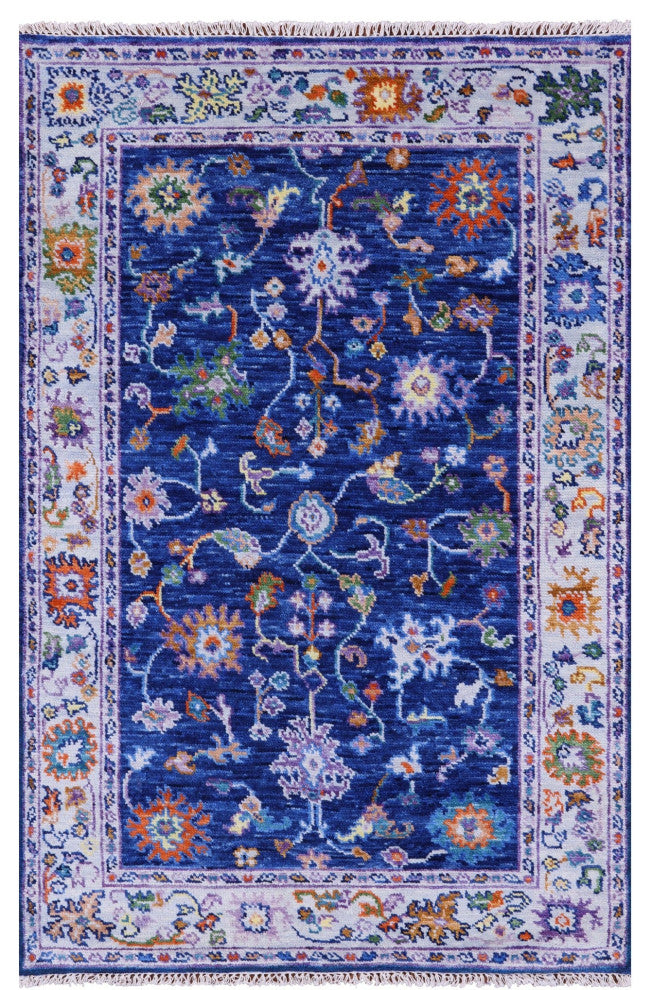 4' 2" X 6' 3" Handmade Turkish Oushak Wool Rug - Q15468