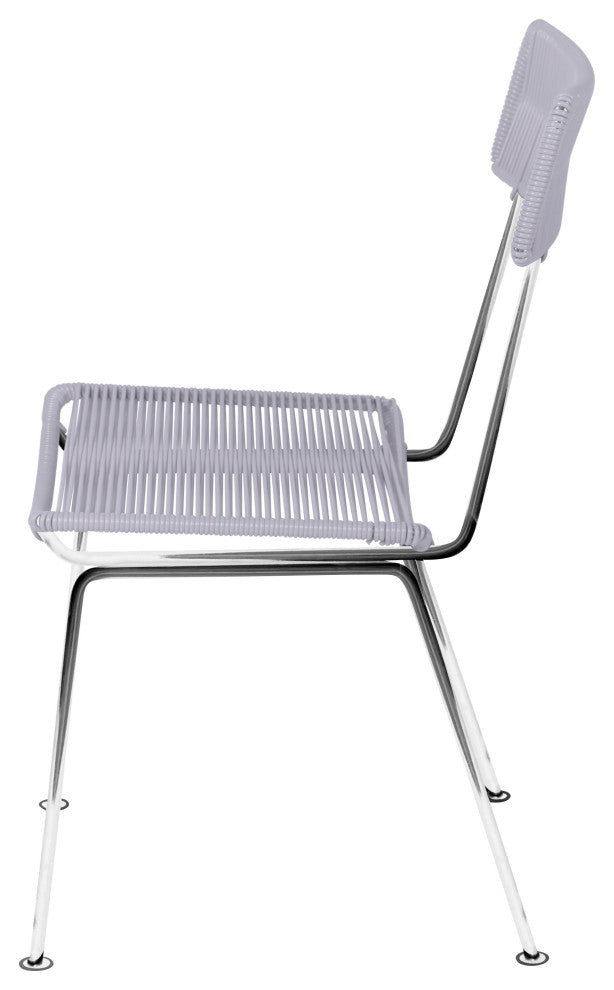 Hapi Indoor/Outdoor Handmade Dining Chair, Clear on Chrome