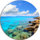 Bright Summer Day In Sea, Seashore Disc Metal Wall Art, 23"