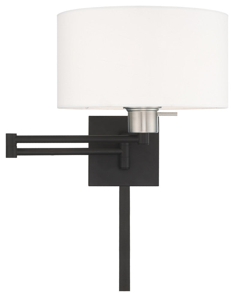 Livex Lighting Black 1-Light Swing Arm Wall Lamp