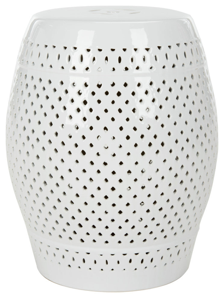 Safavieh Diamond Garden Stool, White