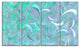 Blue Watercolor Fractal Pattern, Abstract Art on Canvas, 48"x28", 4 Panels