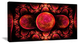Red Exotic Fractal Pattern, Oversized Abstract Canvas Art Print, 60x28