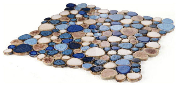 Mosaic Porcelain Tile Mancala Pebble Series - Seaworld - Pool Rated