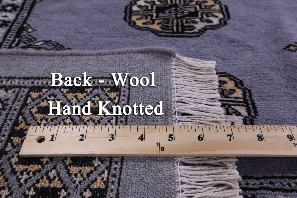 Hand Knotted Silky Bokhara Wool Rug 9' 2" X 11' 7" - Q13786