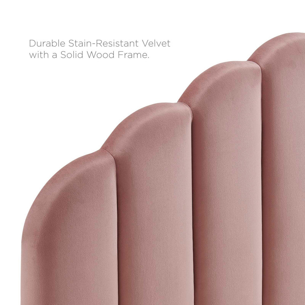 Veronique Full/Queen Performance Velvet Headboard - Dusty Rose