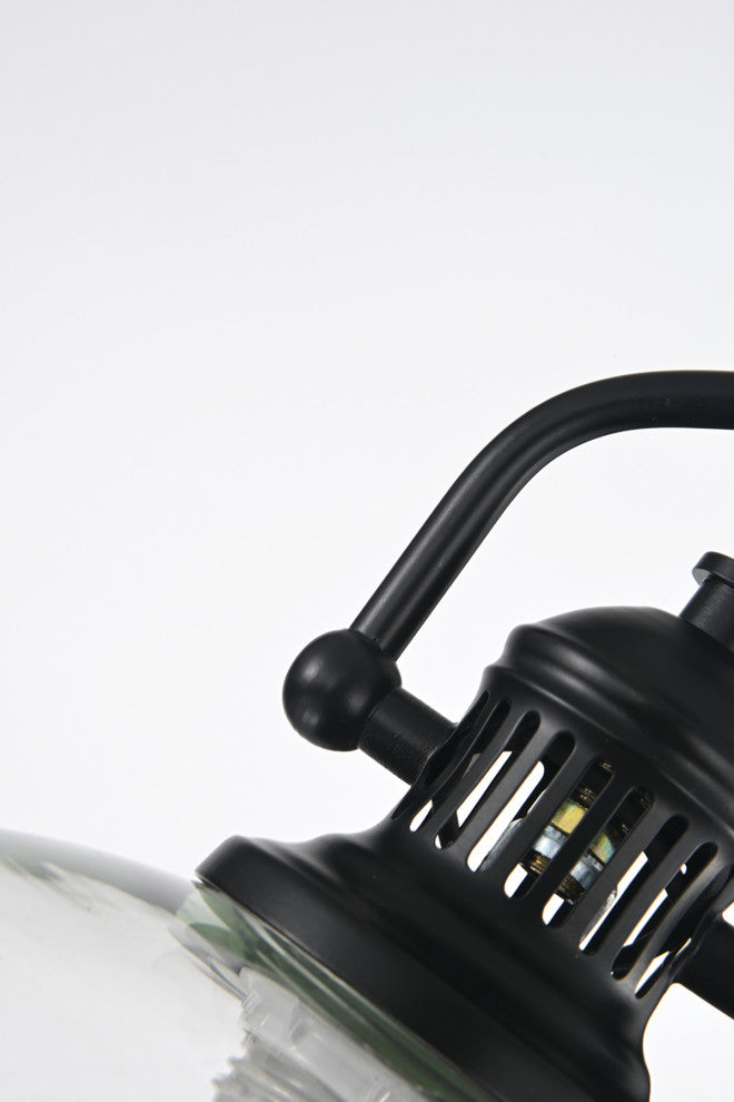 1-Light Black Dome Shaped Clear Glass Farmhouse Mini Pendant Ceiling Fixture