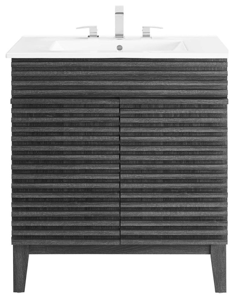 Render 30" Bathroom Vanity Cabinet, Charcaol White