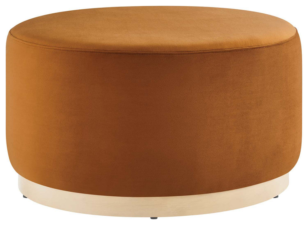 Tilden Large 29" Round Performance Velvet Upholstered Ottoman
