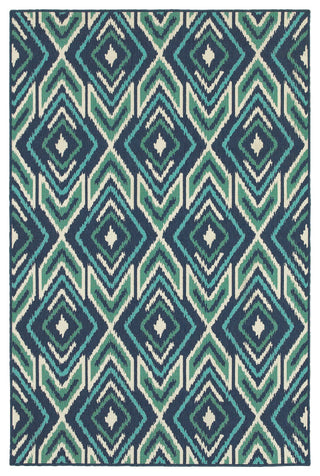 Oriental Weavers Meridian Navy/Green Geometric Indoor/Outdoor Rug 3'7"X5'6"