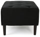 GDF Studio Kalani Tufted New Velvet Ottoman, Black