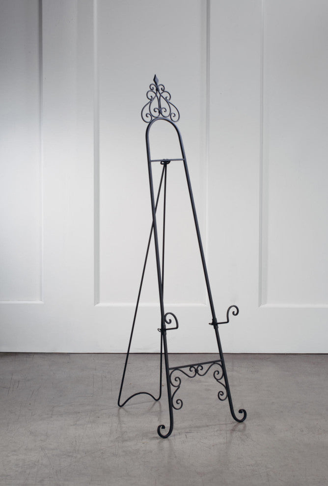 53"H Parisian Metal Floor Easel, Black