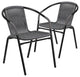 2 Pack Rattan Indoor-Outdoor Stack Chair, Gray