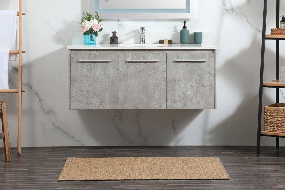 Elegant VF44548MCG-BS 48" Single Bathroom Vanity, Concrete Gray