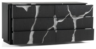 Modrest Aspen Modern Matte Brown Ash and Silver Dresser
