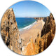 Rocky Bay Portugal Panorama, Landscape Disc Metal Artwork, 36"