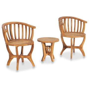 Vidaxl 3-Piece Garden Bistro Set Solid Teak Wood
