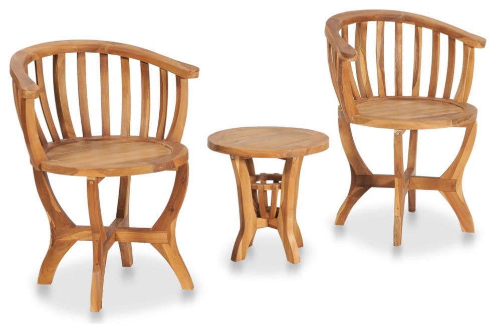 Vidaxl 3-Piece Garden Bistro Set Solid Teak Wood