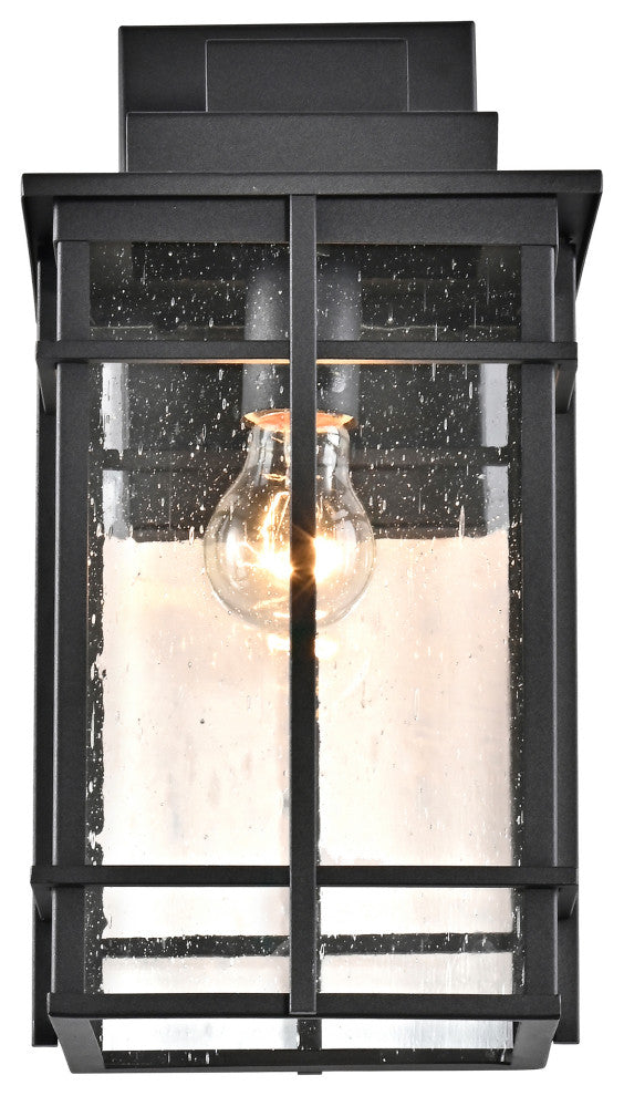 CHLOE Lighting Kenneth Transitional 1-Light Textured Black Outdoor Wall Sconce
