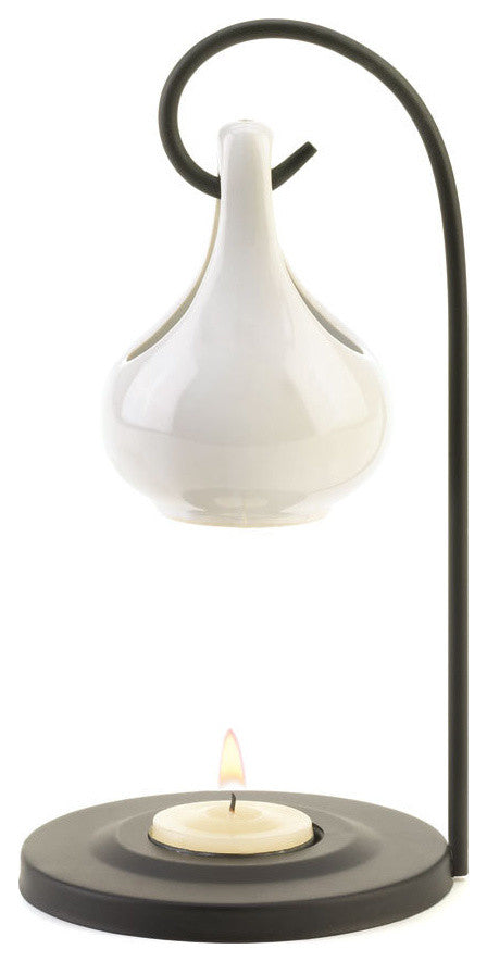 White Tear Drop Oil Warmer