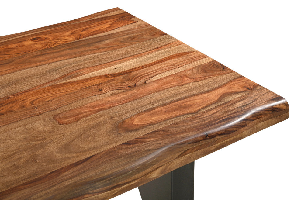 Damian 7-piece Live Edge Solid Wood Dining Set, Brown