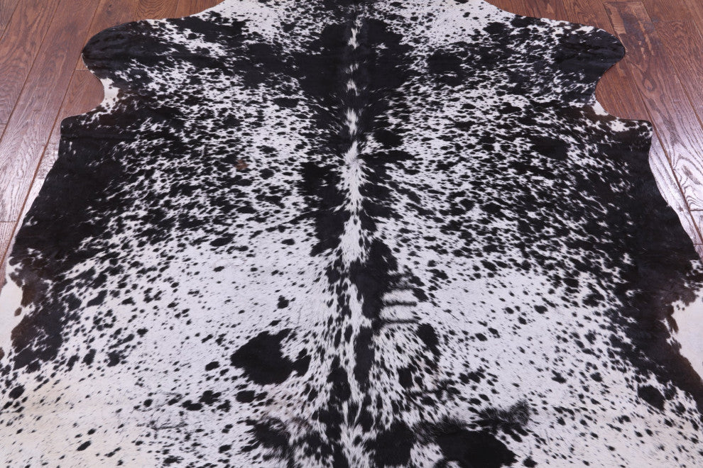 Salt and Pepper Natural Cowhide Rug 6' 6" X 6' 5" C2337