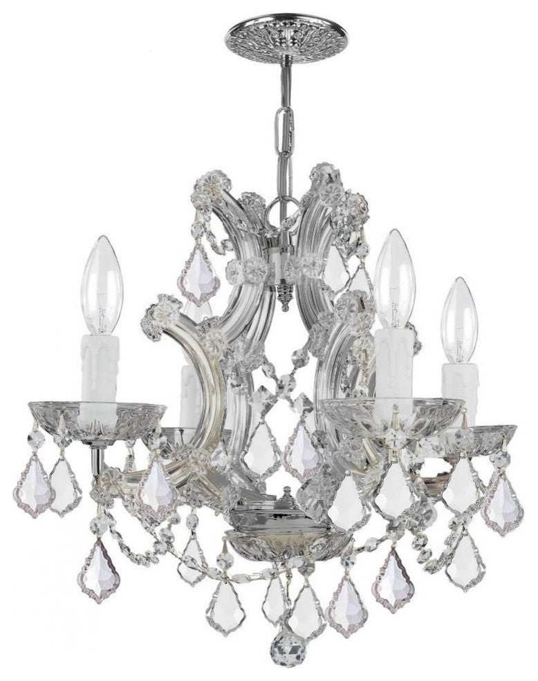 Maria Theresa 4-Light Mini Chandelier, Polished Chrome Finish