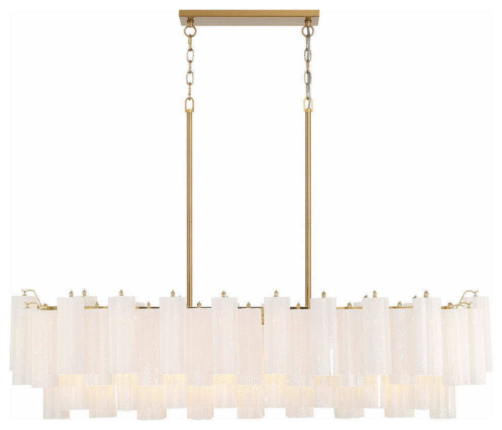 Crystorama Lighting Group ADD-317-WH Addis 14 Light 52"W Crystal - Aged Brass