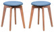 Billy Stool, Set of 2 Walnut & Blue