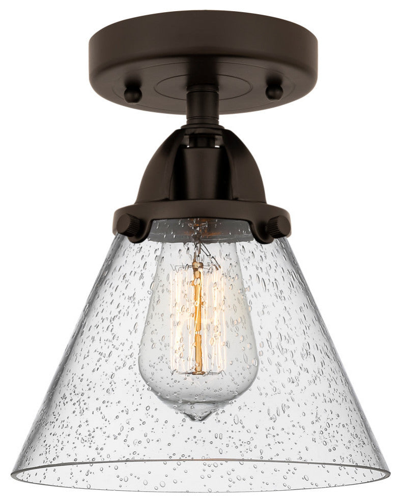 Large Cone Semi-Flush Mount, Oil Rubbed Bronze, Seedy, Seedy