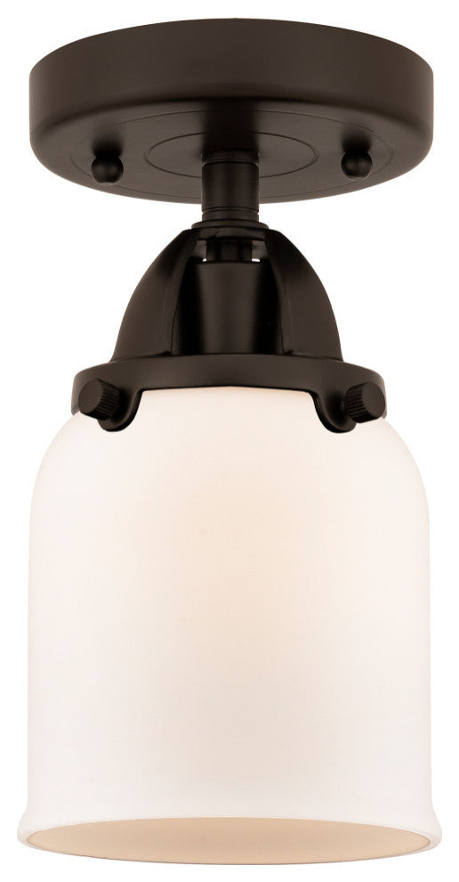 Small Bell Semi-Flush Mount, Oil Rubbed Bronze, Matte White, Matte White
