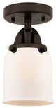 Small Bell Semi-Flush Mount, Oil Rubbed Bronze, Matte White, Matte White