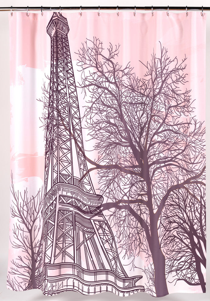 "Tour Eiffel" Fabric Shower Curtain