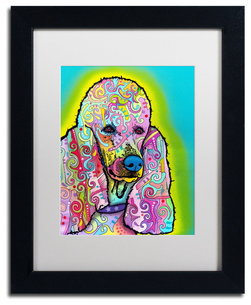 Dean Russo 'Poodle' Art, Black Frame, White Mat, 11x14