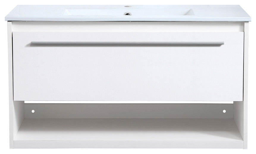 36" Single Bathroom Floating Vanity, White