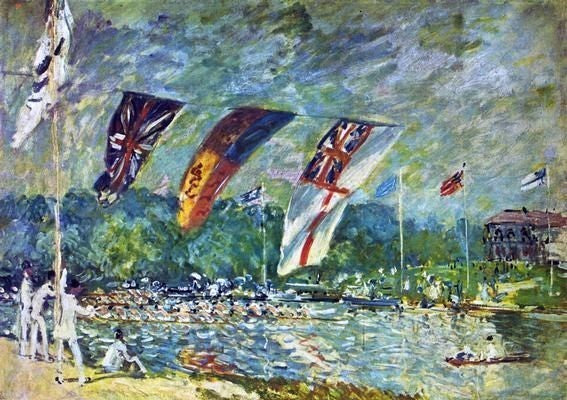 Alfred Sisley Regatta at Molesey, 18"x27" Wall Decal Print