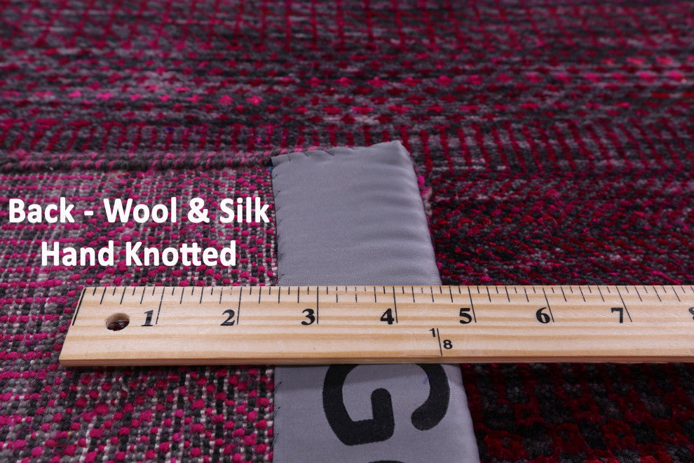 12' 0" X 18' 0" Hand Knotted Wool and Silk Super Savannah Gabbeh Rug Q6108