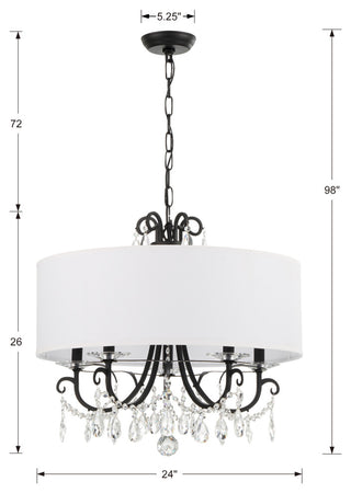 Othello 5 Light Matte Black Chandelier