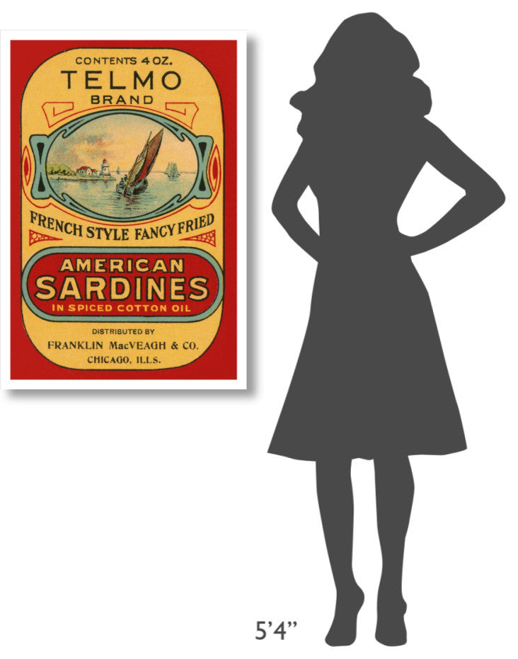 "Telmo Brand American Sardines" Digital Paper Print by Retrolabel, 26"x38"