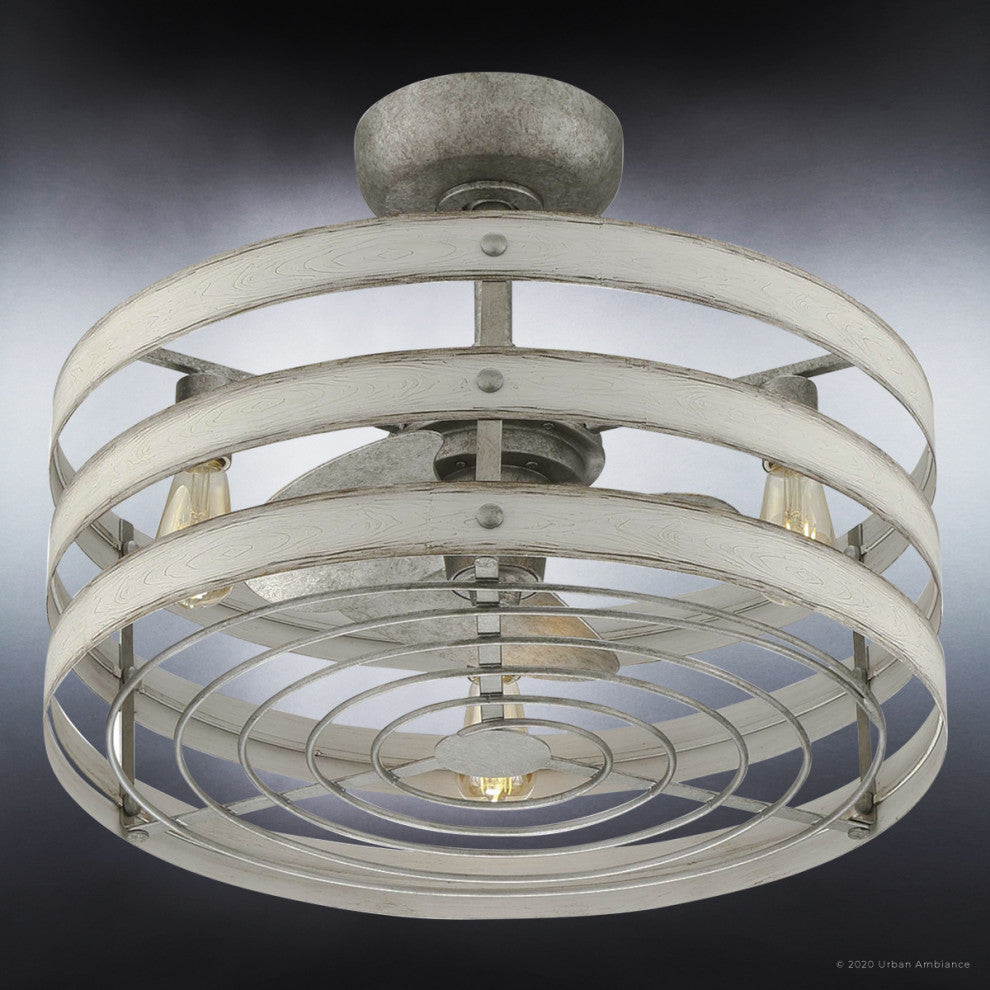Luxury Modern Farmhouse Ceiling Fan, Galvanized, UHP9030, Adelaide Col