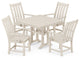 Vineyard 5-Piece Farmhouse Trestle Arm Chair Dining Set, Sand