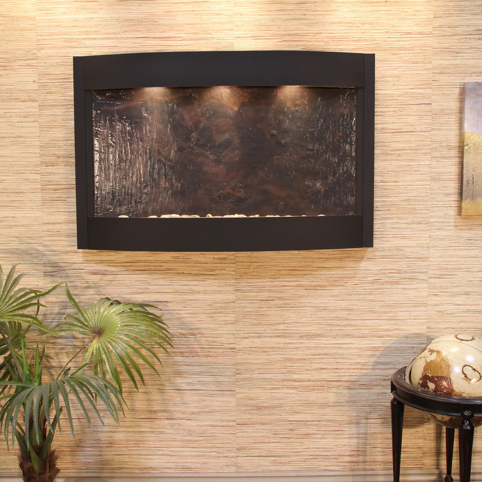 Calming Waters Wall Water Fountain, Multi-Color, Textured Black