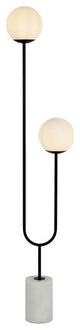Safavieh Leif Iron And Marble Floor Lamp, Black