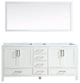 Jacques 72" White Double Vanity, No Top and 70" Mirror