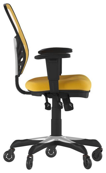 Nicholas Mid-Back Multifunction Ergonomic Office Chair-Yellow-Orange