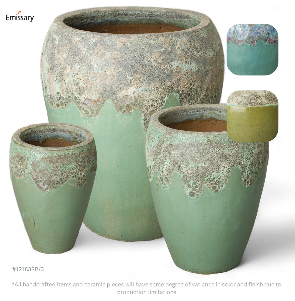 Round Pot Large Reef/Spa Blue 24X29"H