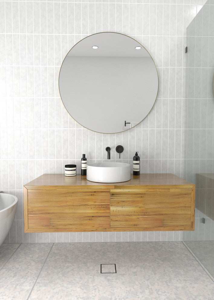 Round Black 36" Stainless Steel Framed Mirror, Satin Brass