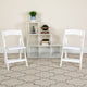 2 Pack HERCULES Series Wood Folding Chair With Vinyl Padded Seat, White